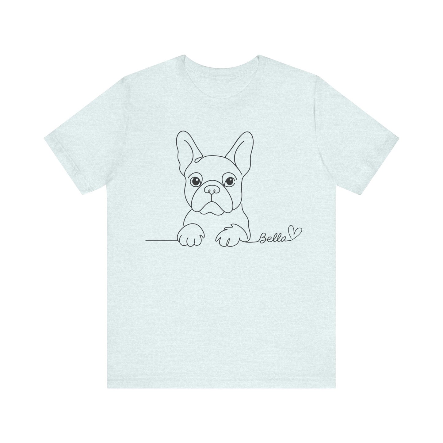 Printify T-Shirt French Bulldog Name Single Line TShirt