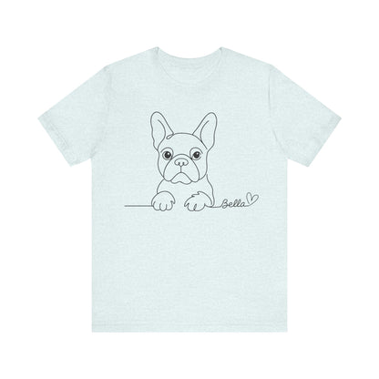 Printify T-Shirt French Bulldog Name Single Line TShirt