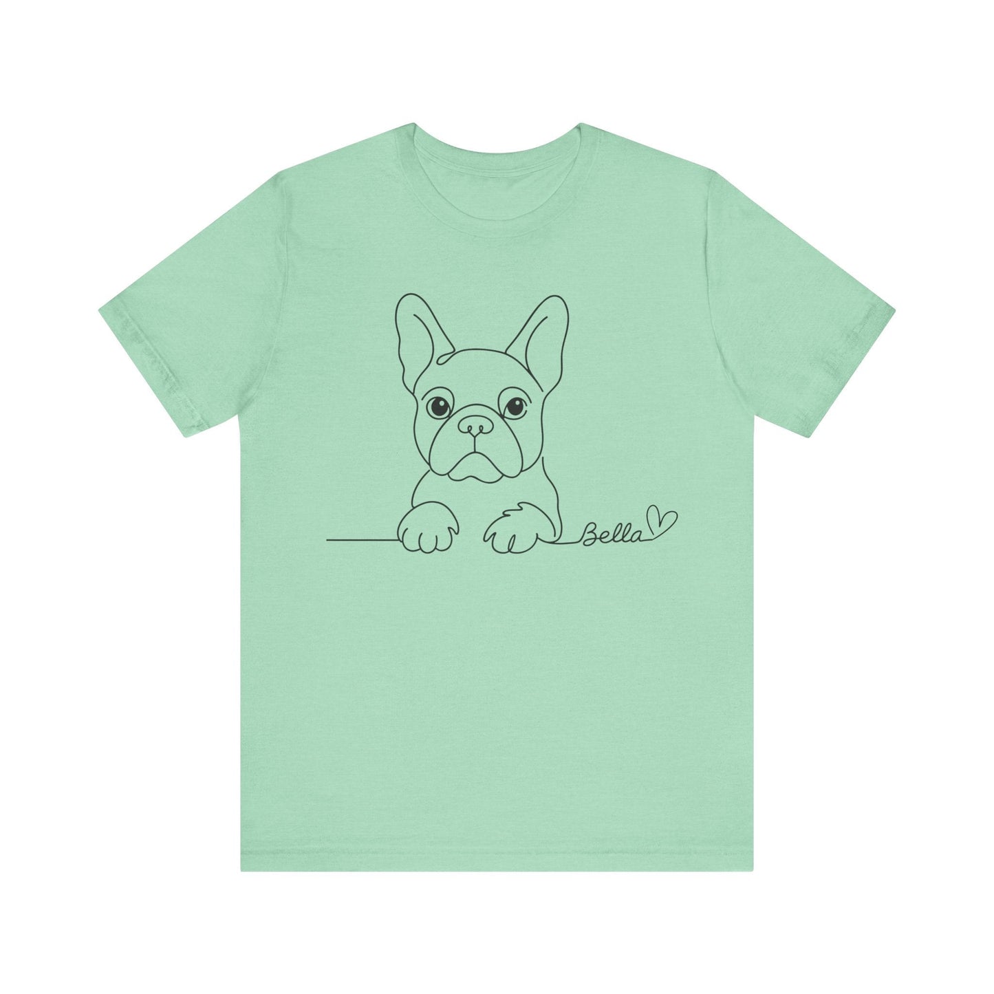 Printify T-Shirt French Bulldog Name Single Line TShirt