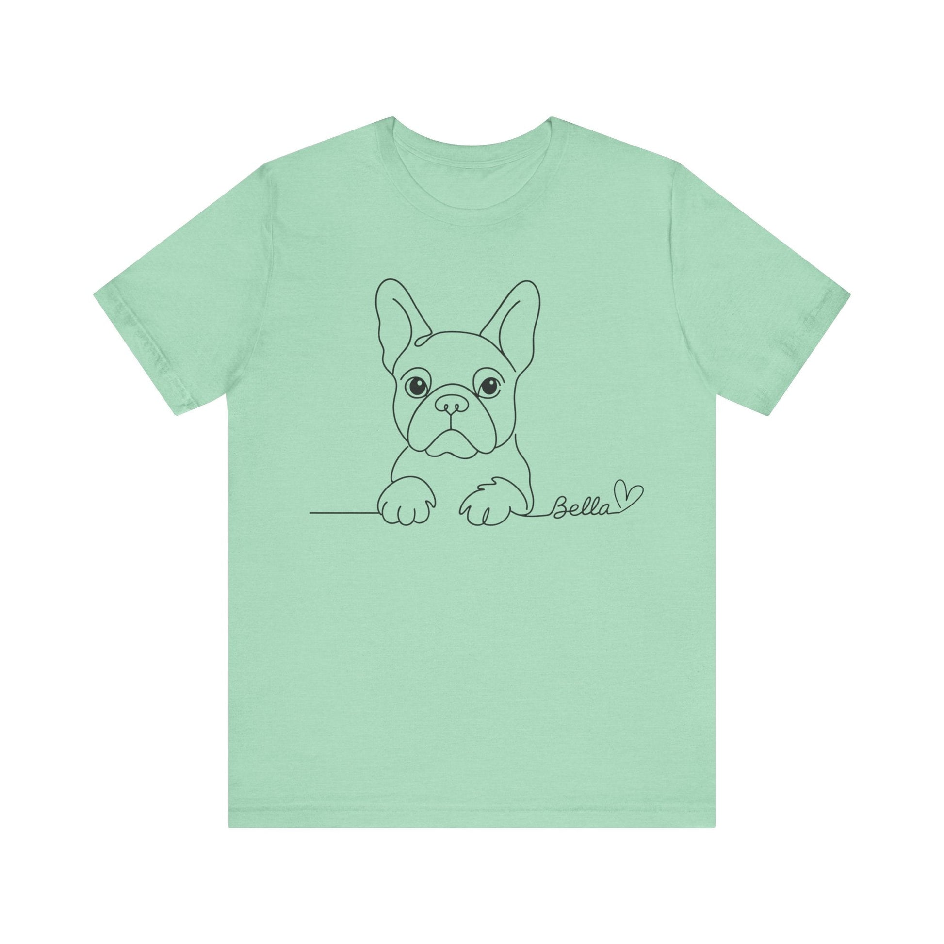 Printify T-Shirt French Bulldog Name Single Line TShirt