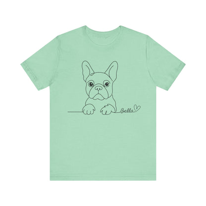 Printify T-Shirt French Bulldog Name Single Line TShirt