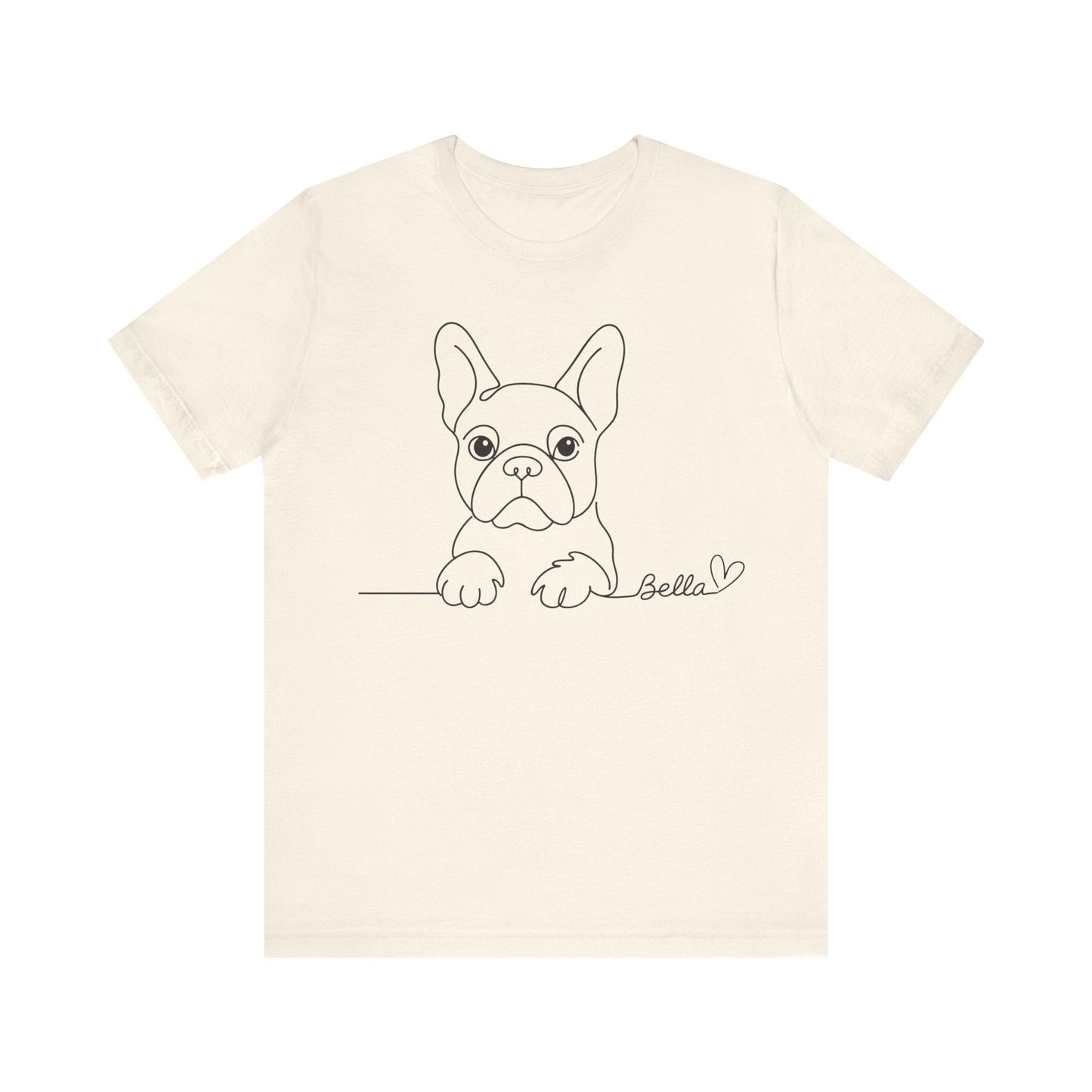 Printify T-Shirt French Bulldog Name Single Line TShirt