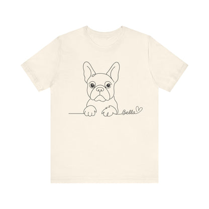 Printify T-Shirt French Bulldog Name Single Line TShirt
