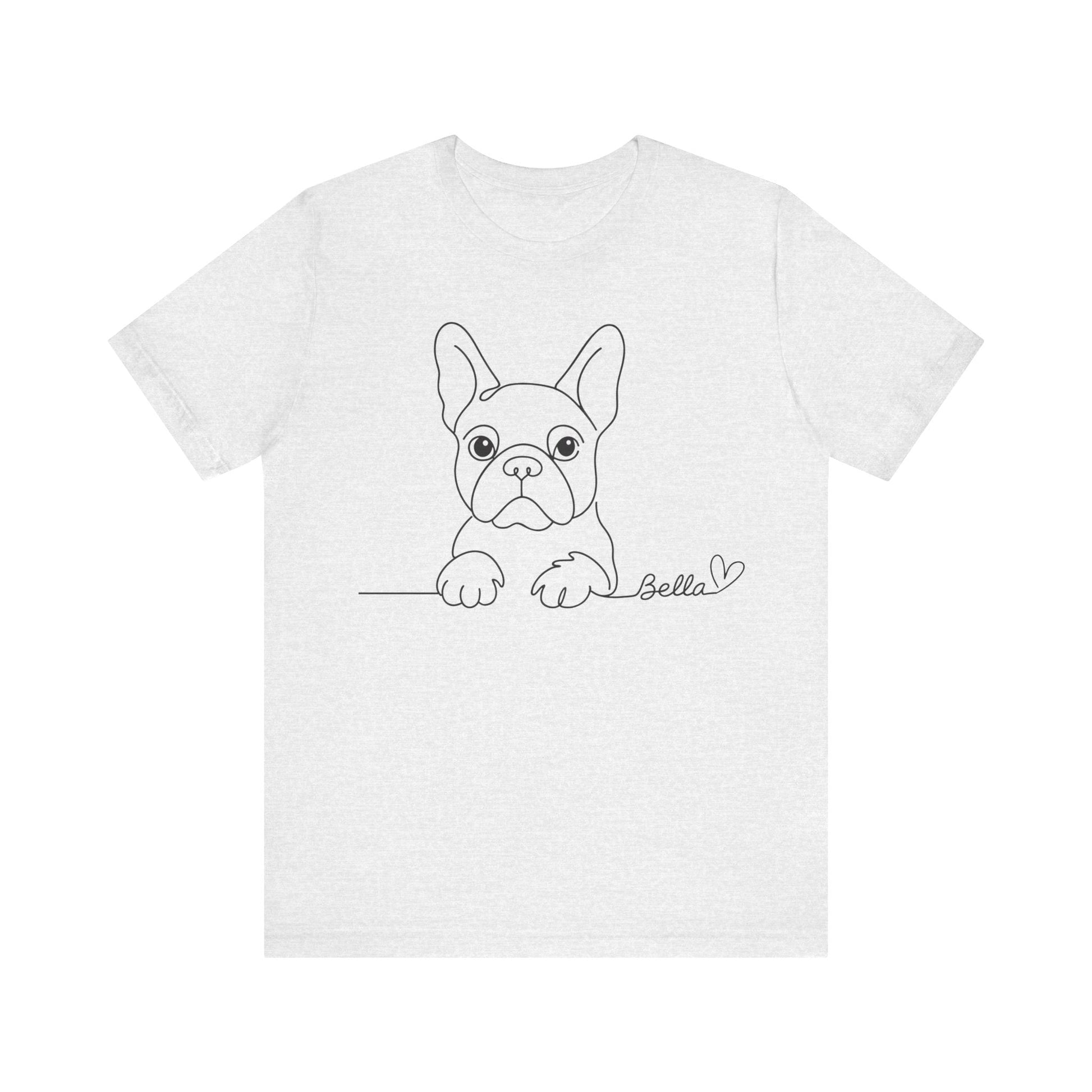 Printify T-Shirt French Bulldog Name Single Line TShirt