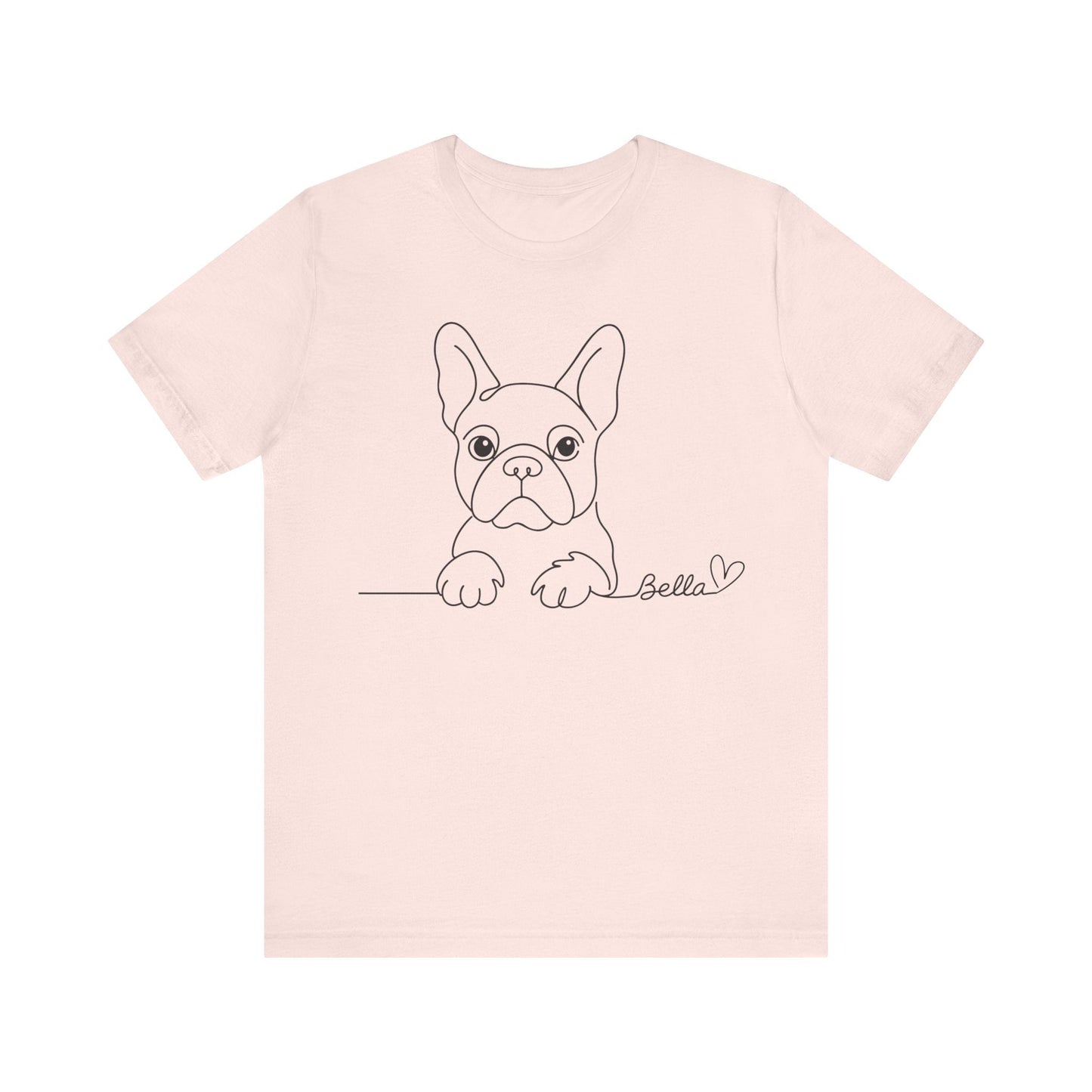 Printify T-Shirt French Bulldog Name Single Line TShirt