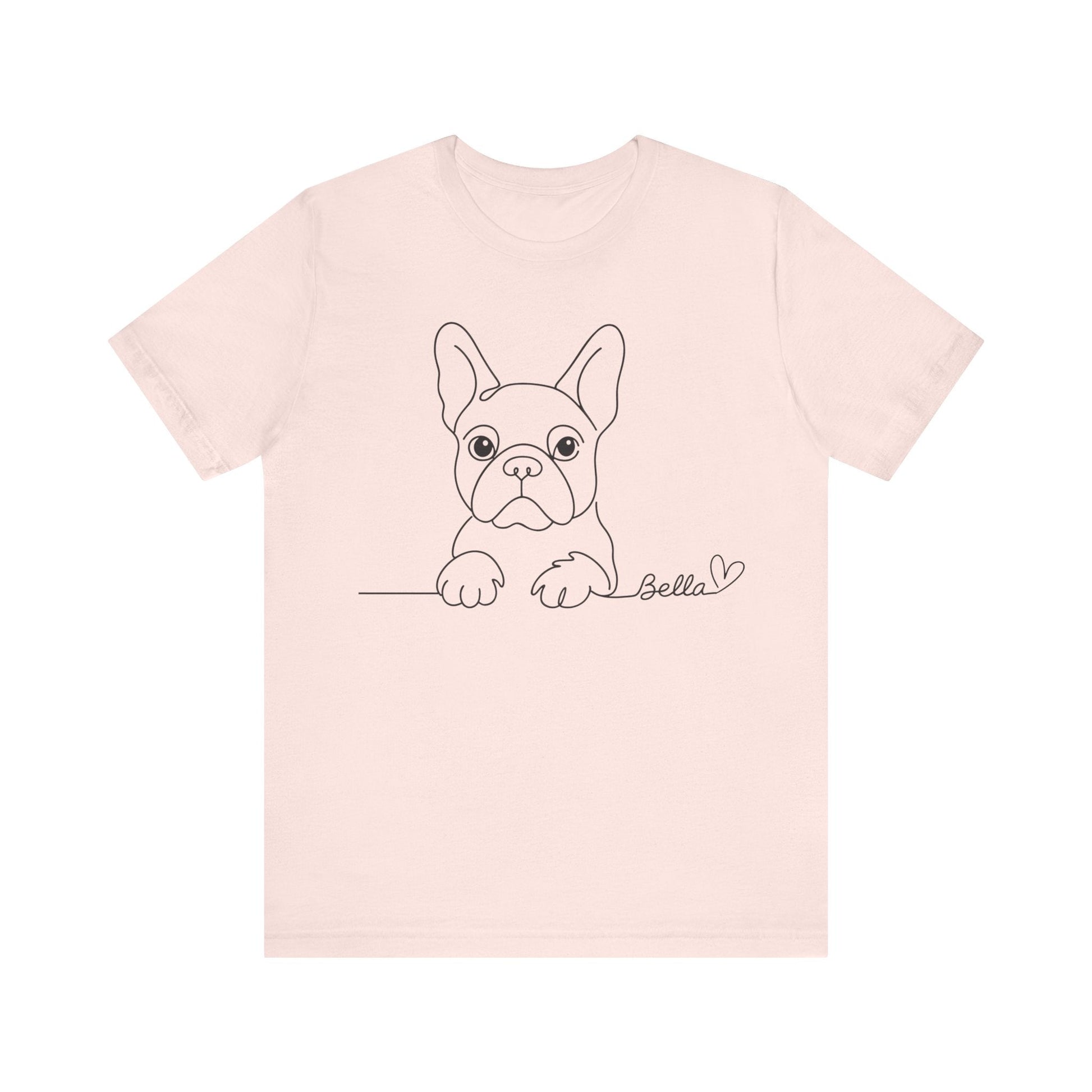 Printify T-Shirt French Bulldog Name Single Line TShirt