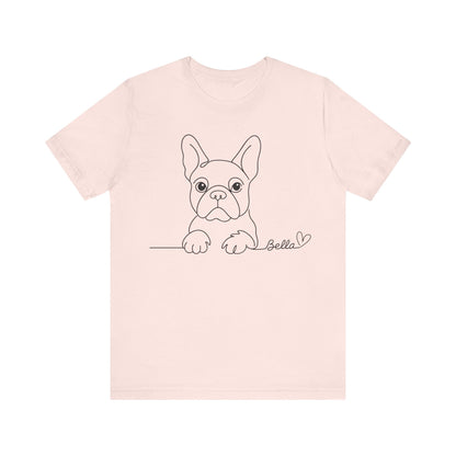 Printify T-Shirt French Bulldog Name Single Line TShirt