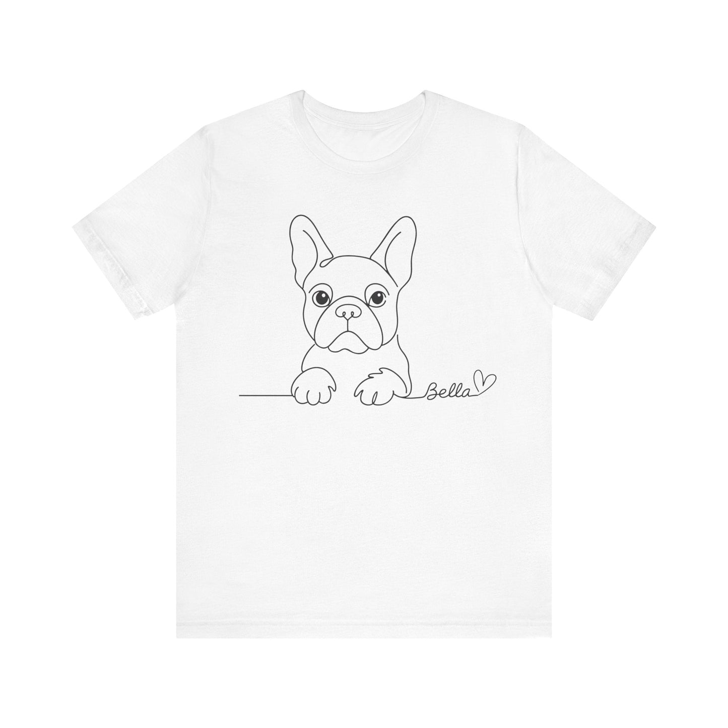 Printify T-Shirt French Bulldog Name Single Line TShirt