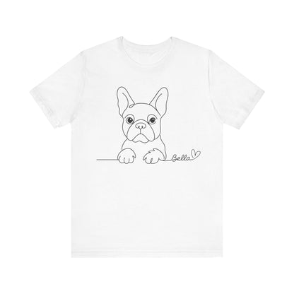 Printify T-Shirt French Bulldog Name Single Line TShirt