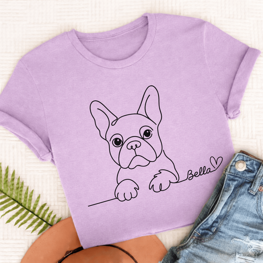 French Bulldog Name Single Line Unisex TShirt Orchid