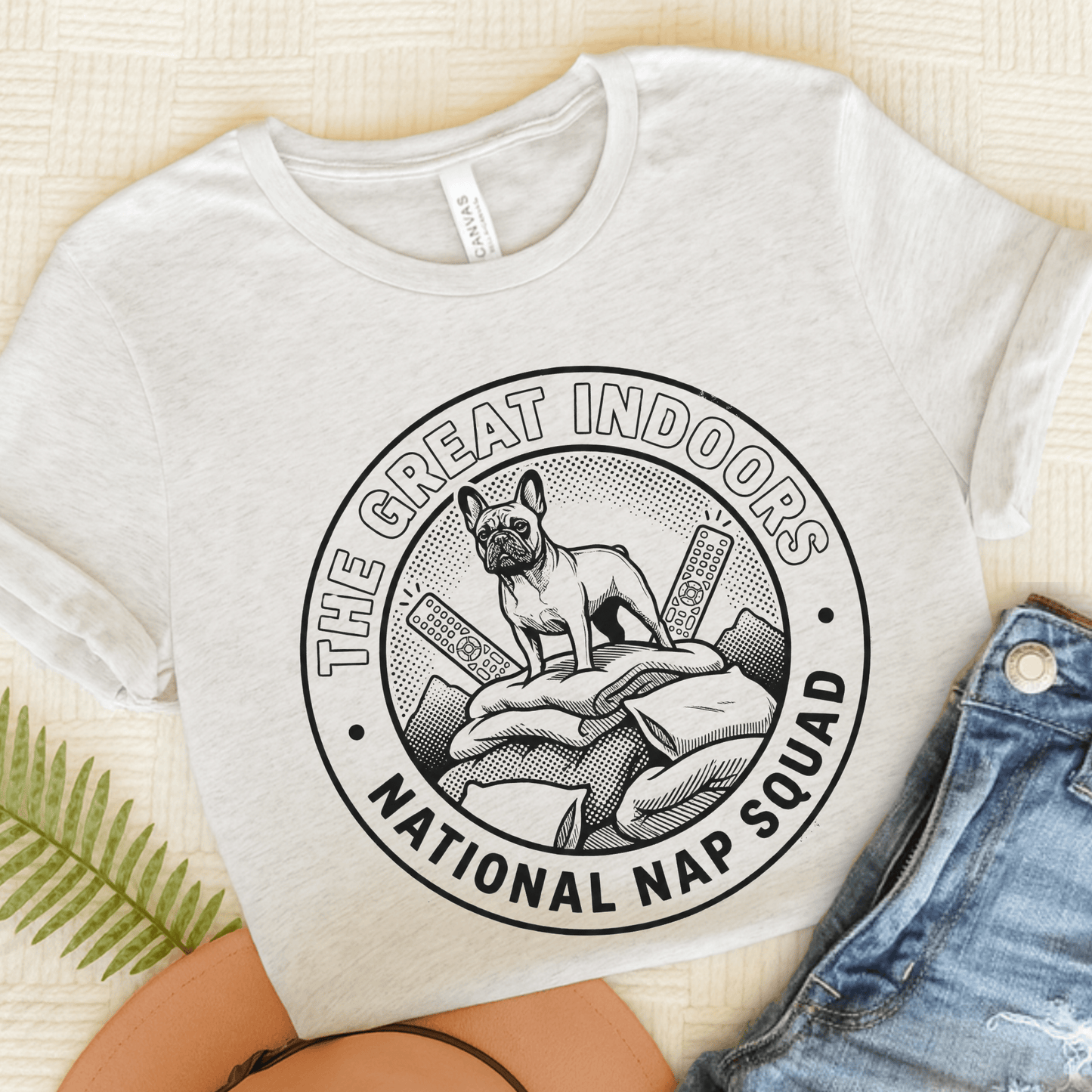 French Bulldog Nap Squad Unisex TShirt Ash