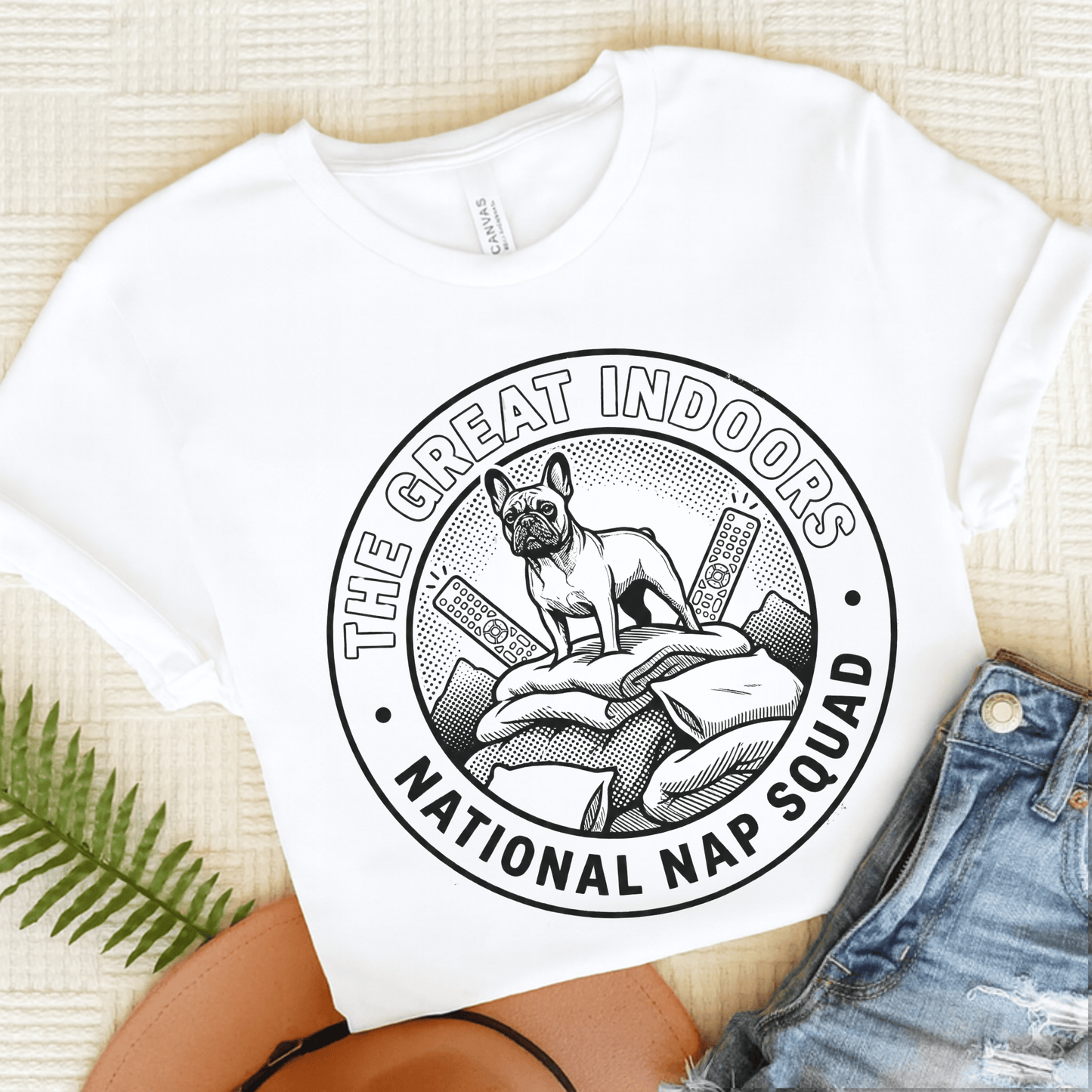 French Bulldog Nap Squad Unisex TShirt White