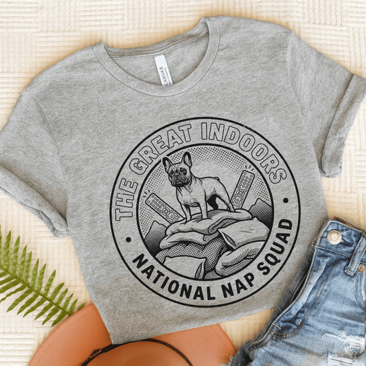 French Bulldog Nap Squad Unisex TShirt Athletic Heather