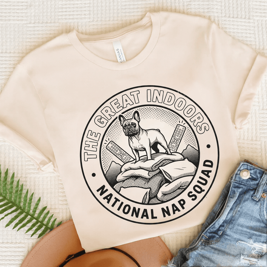 French Bulldog Nap Squad Unisex TShirt Natural
