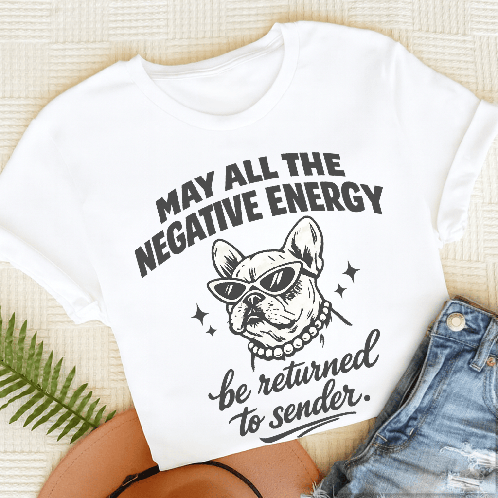 French Bulldog Negative Energry Unisex TShirt White