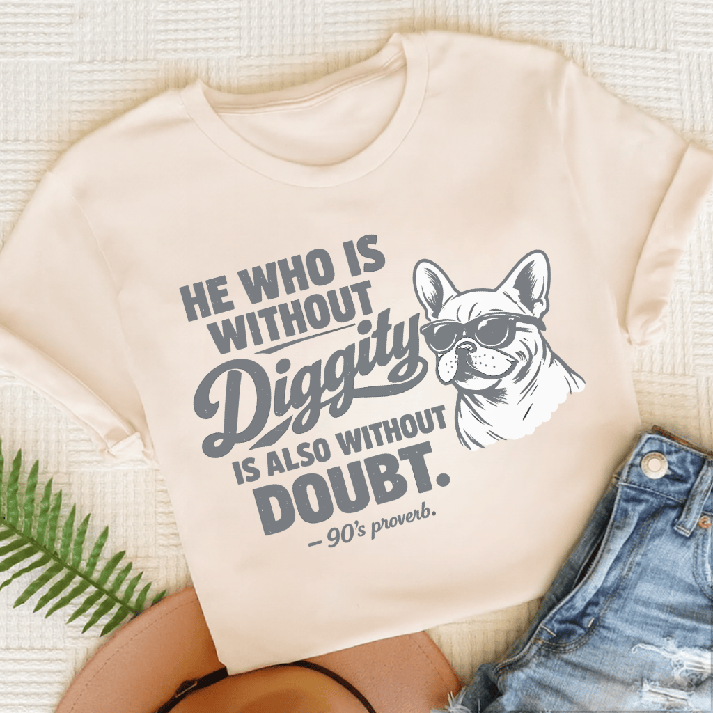 French Bulldog No Diggity Unisex TShirt Natural