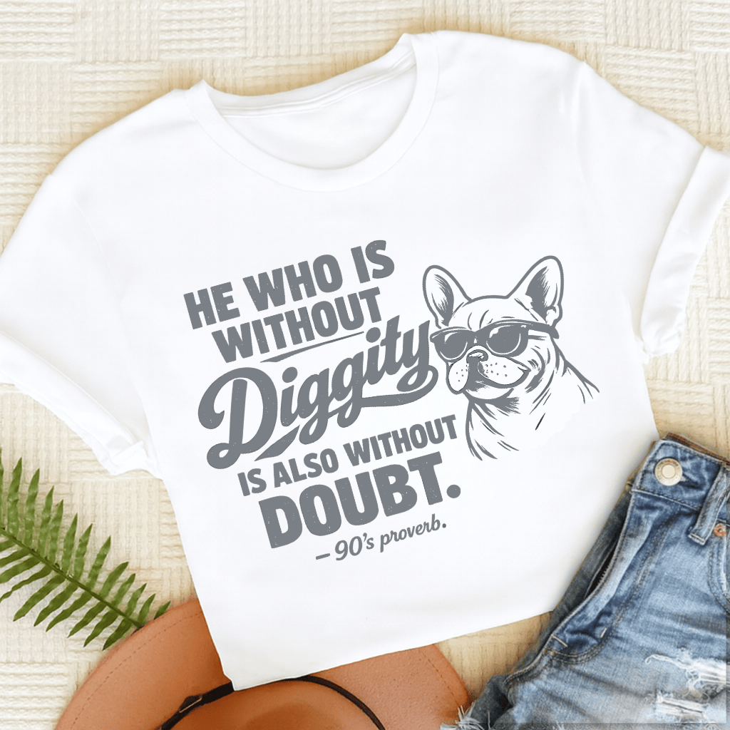 French Bulldog No Diggity Unisex TShirt White