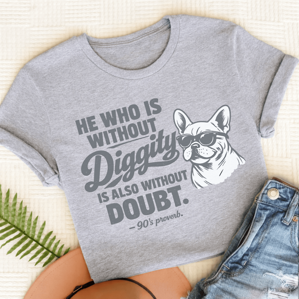 French Bulldog No Diggity Unisex TShirt Sport Grey