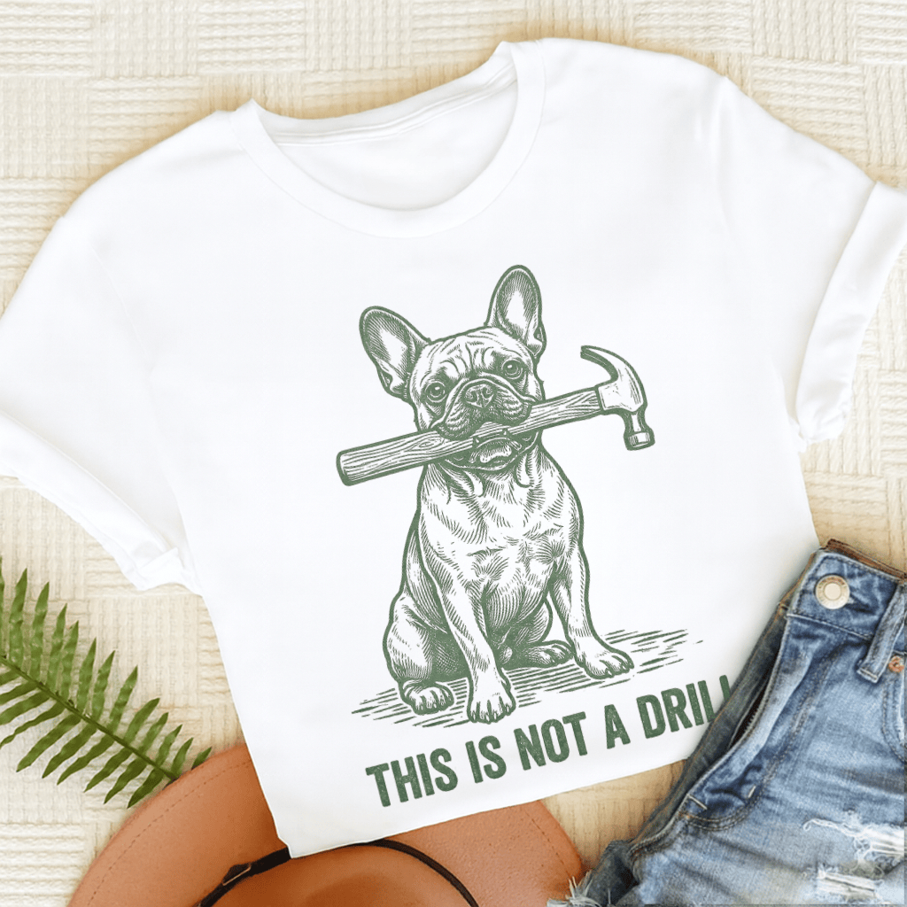 French Bulldog Not A Drill Unisex TShirt White