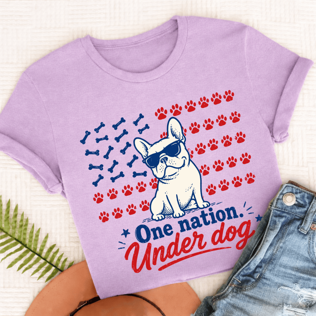 French Bulldog One Nation Unisex TShirt Orchid