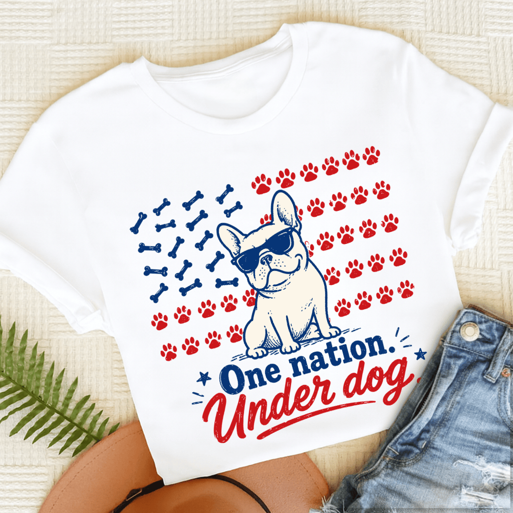 French Bulldog One Nation Unisex TShirt White