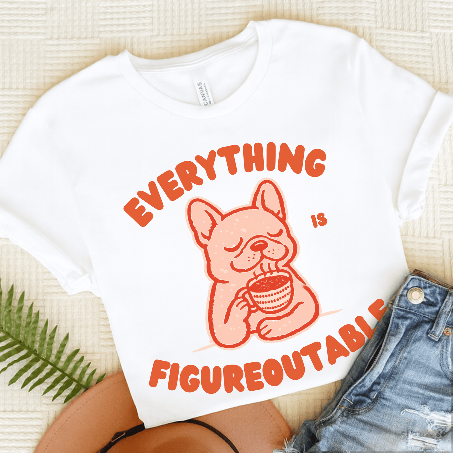French Bulldog Optimistic Problems Unisex TShirt White
