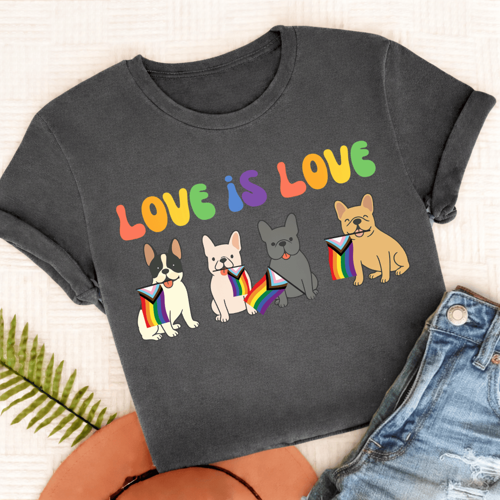 French Bulldog Pride LGBTQ Unisex TShirt Pepper