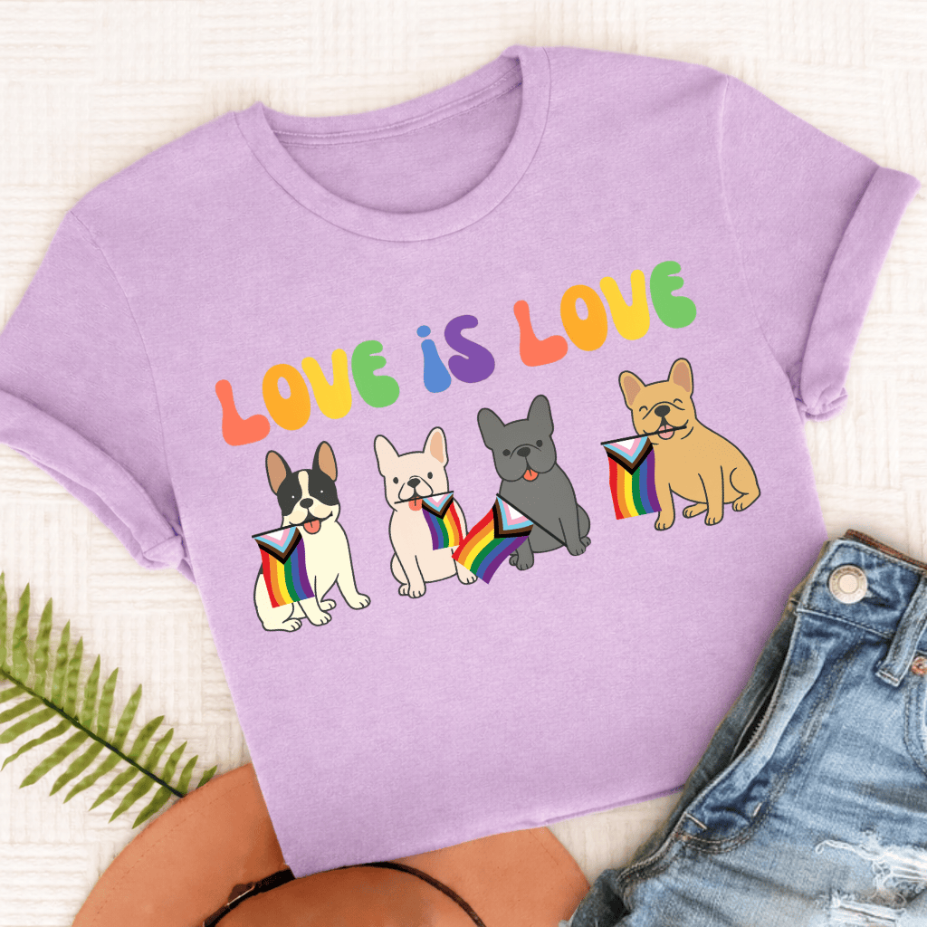 French Bulldog Pride LGBTQ Unisex TShirt Orchid