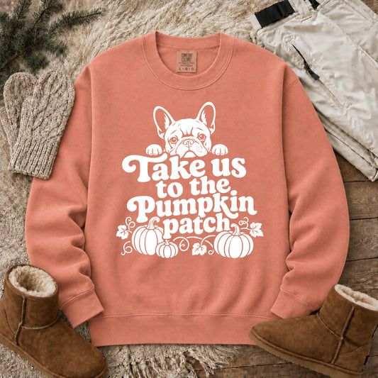 French Bulldog Pumpkin Patch Unisex Sweatshirt Terracotta