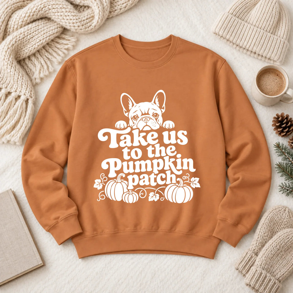 French Bulldog Pumpkin Patch Unisex Sweatshirt Yam