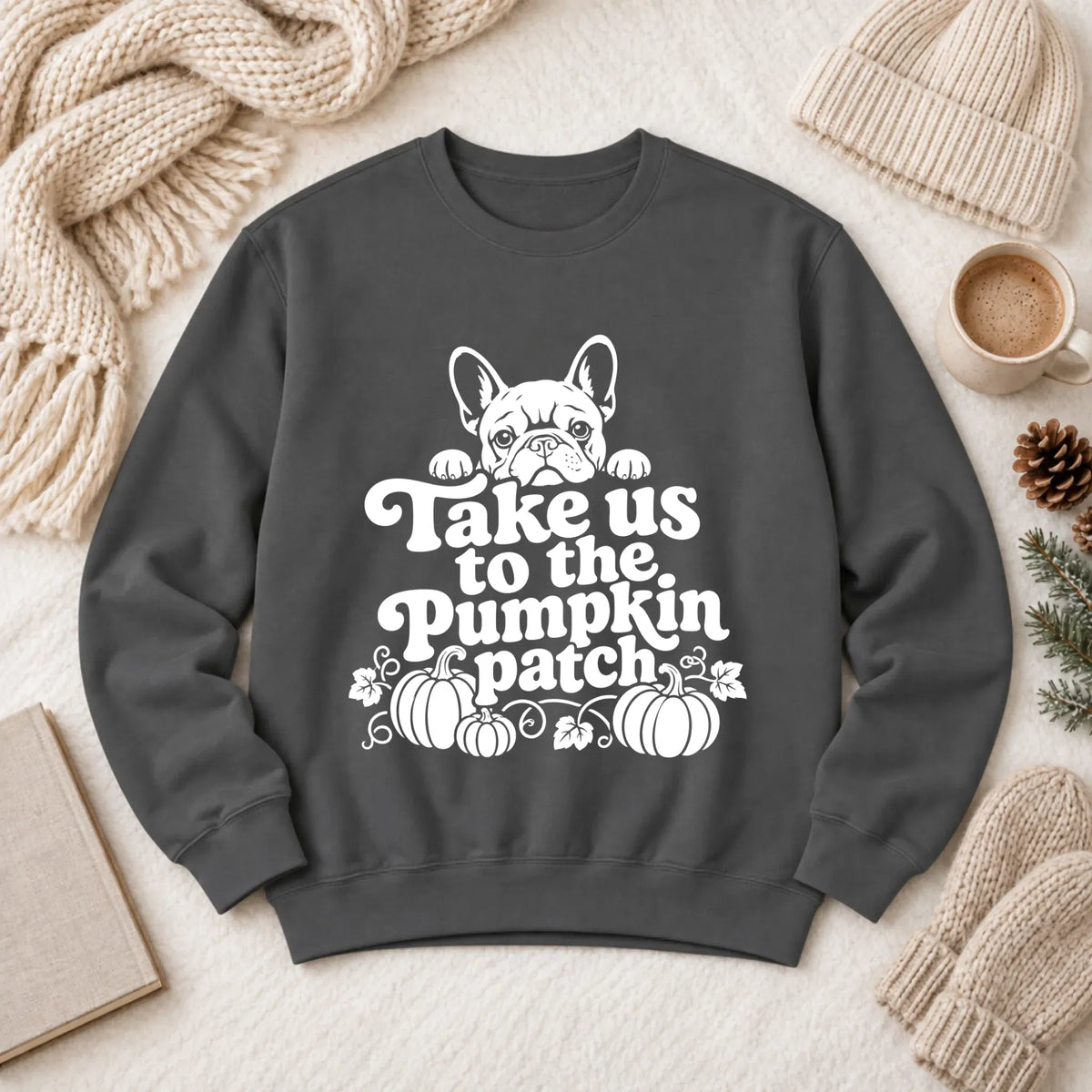 French Bulldog Pumpkin Patch Unisex Sweatshirt Pepper
