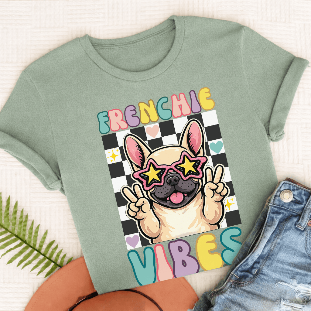 French Bulldog Retro Vibes Unisex TShirt Bay