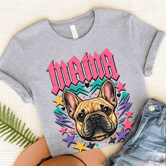 French Bulldog Rocker Mama Unisex TShirt Athletic Heather