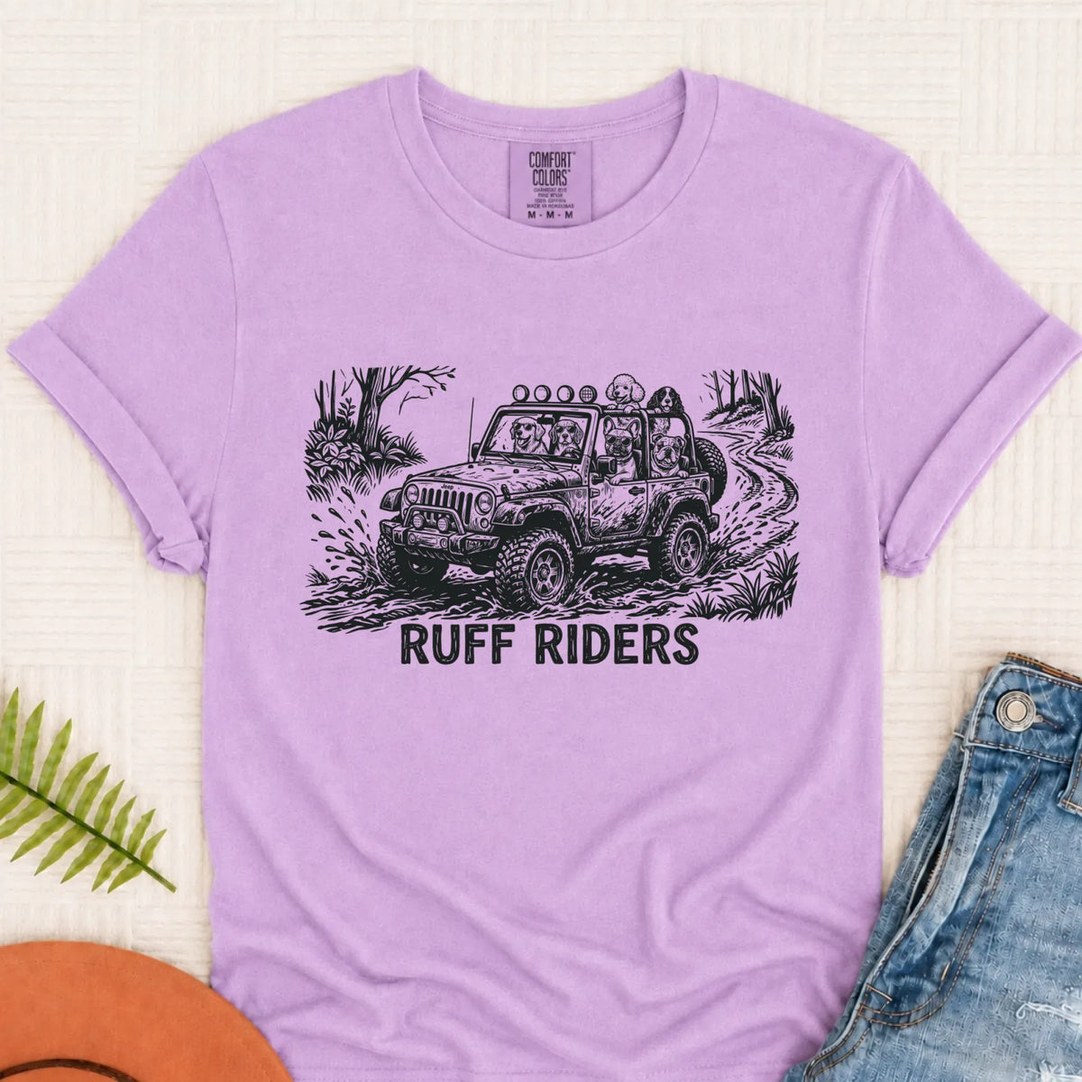 T-Shirt Orchid / S French Bulldog Ruff Off Roading Unisex TShirt