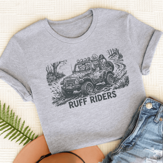 French Bulldog Ruff Riders Unisex TShirt Sport Grey
