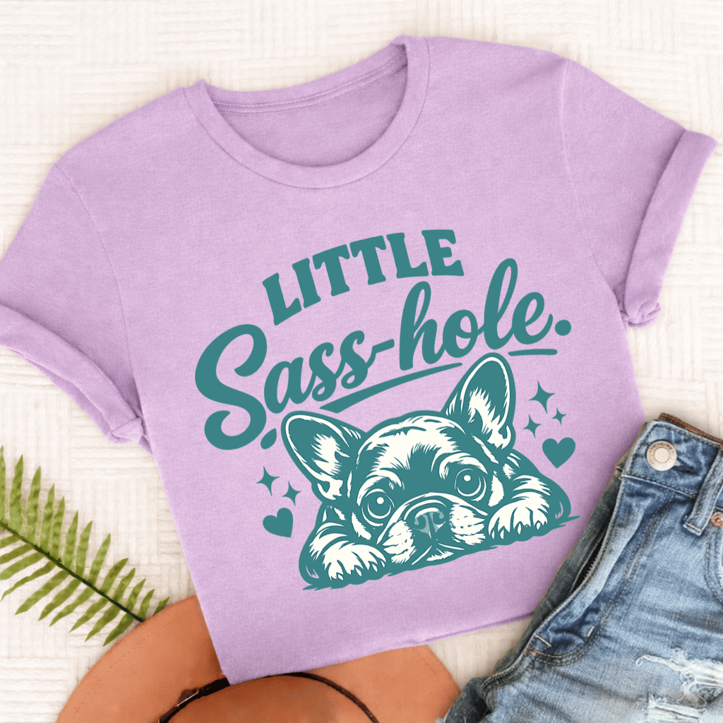 French Bulldog Sass Hole Unisex TShirt Comfort Colors Orchid