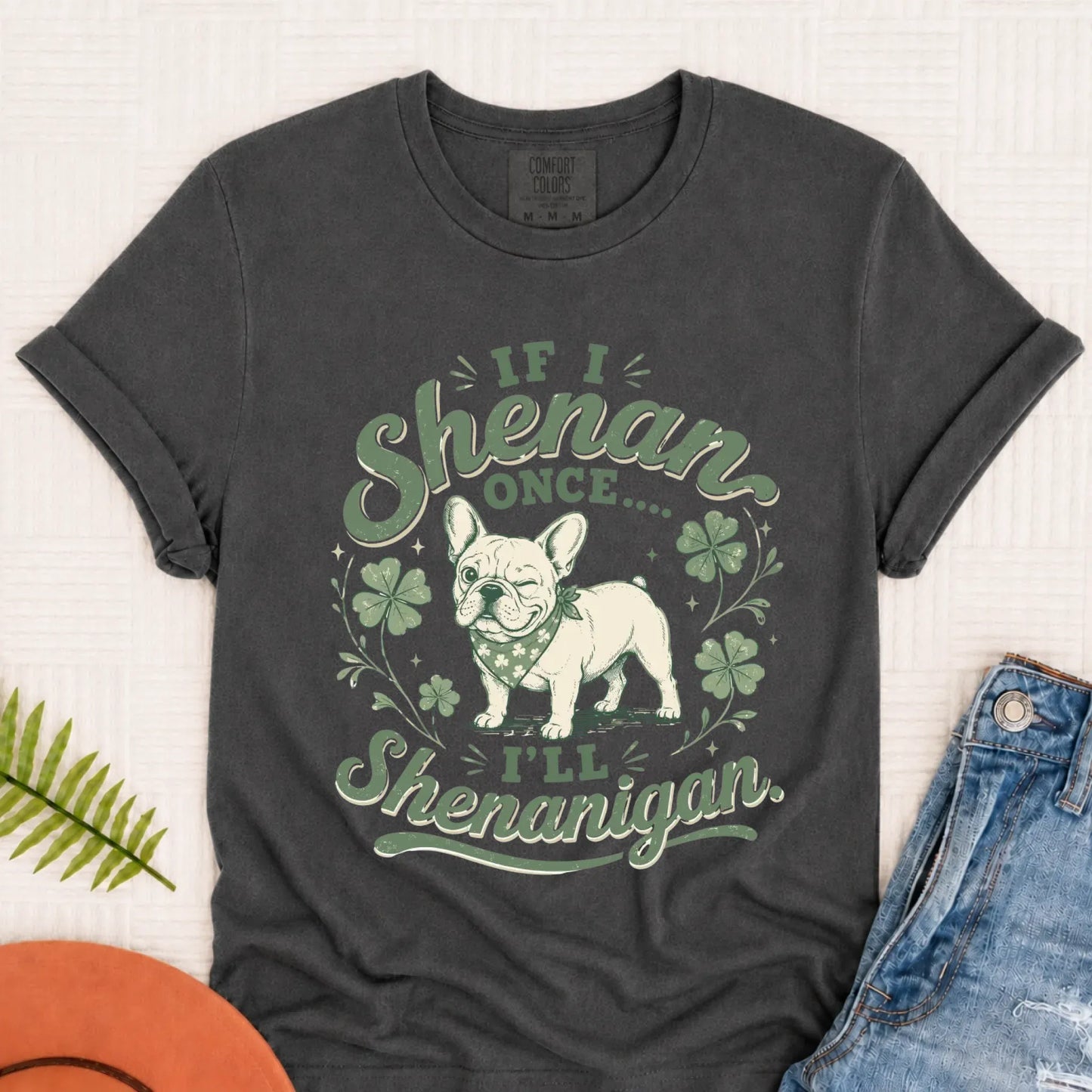 French Bulldog Shenanigans Funny Unisex TShirt Pepper