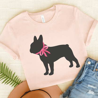 French Bulldog Silhouette TShirt Soft Pink