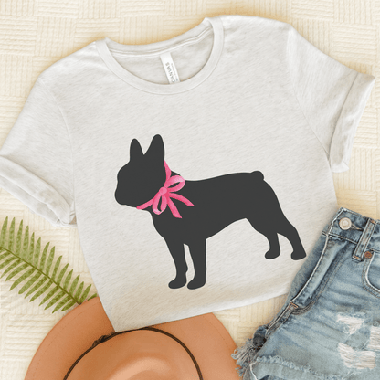French Bulldog Silhouette TShirt Ash