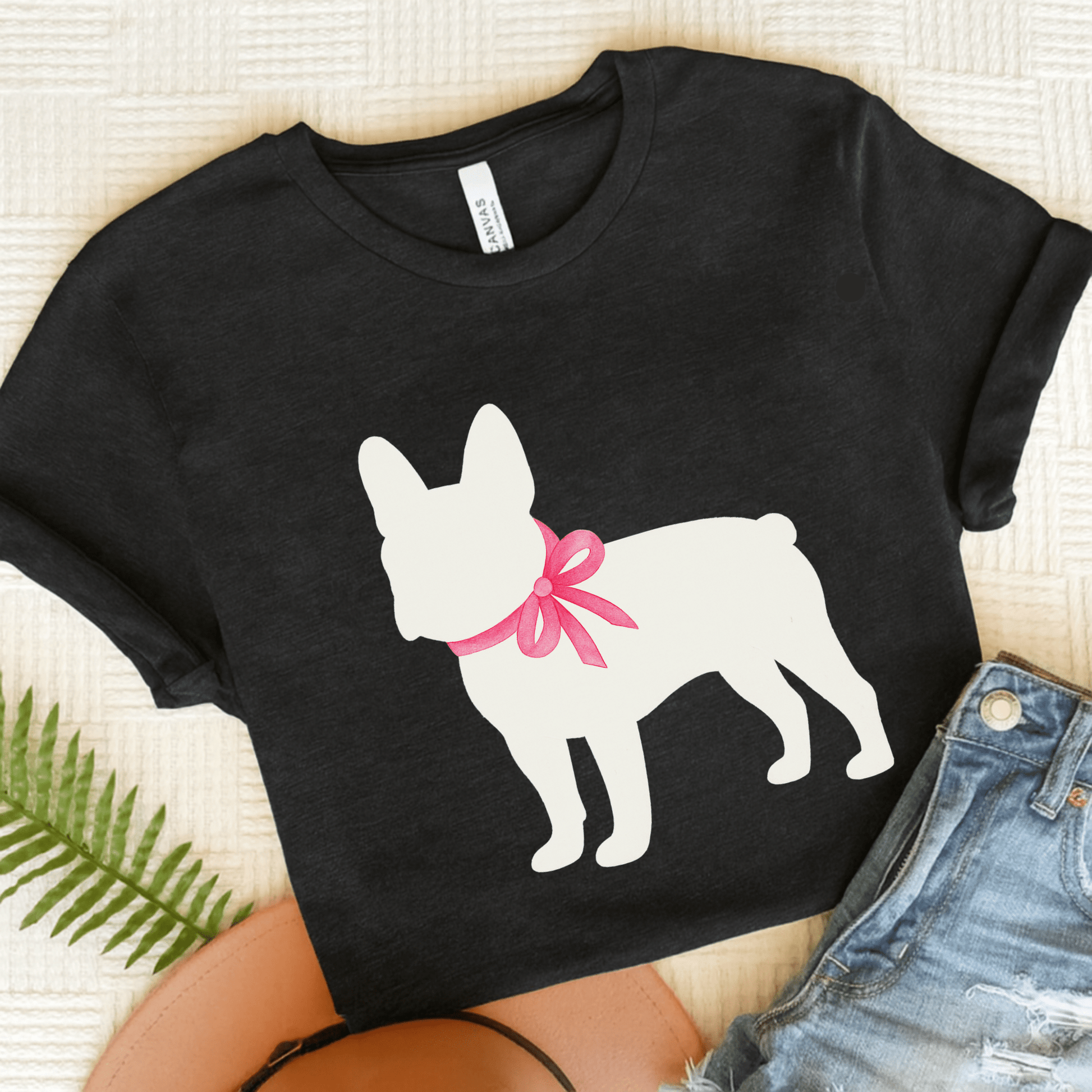 French Bulldog Silhouette TShirt Black Heather