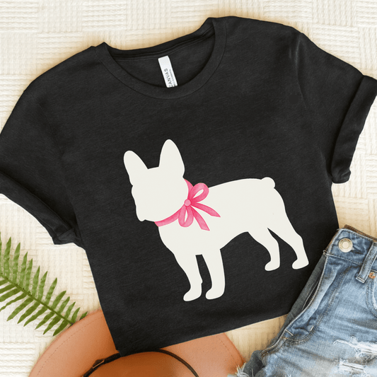 French Bulldog Silhouette TShirt Black Heather