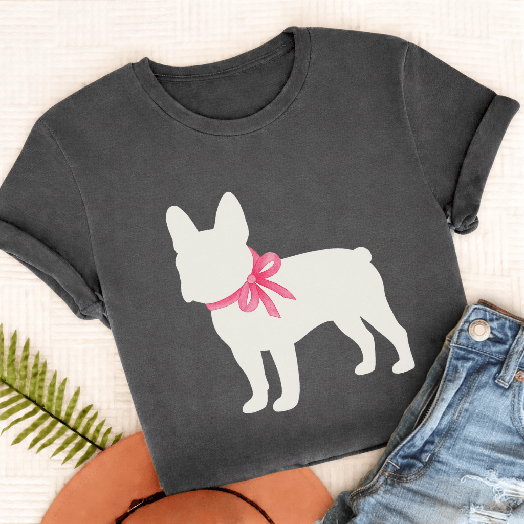 French Bulldog Silhouette Unisex TShirt Pepper