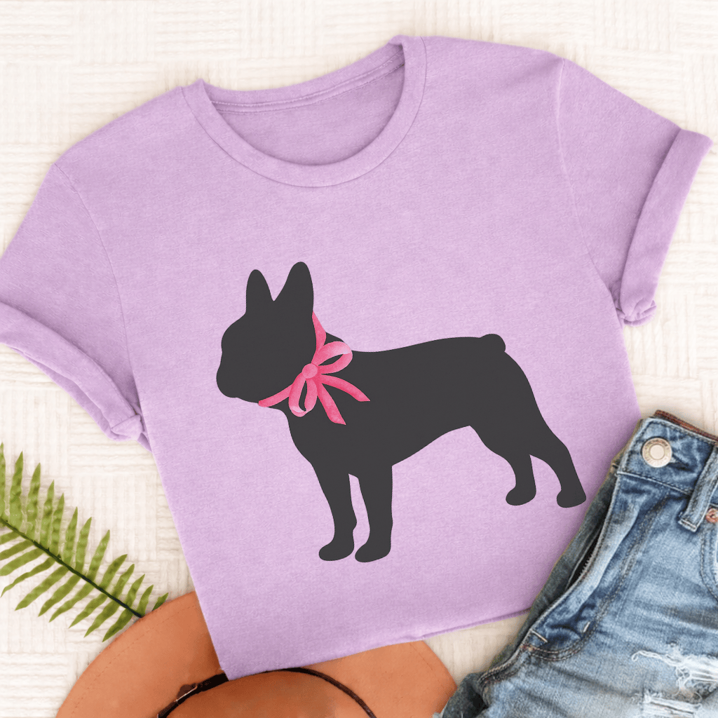 French Bulldog Silhouette Unisex TShirt Orchid