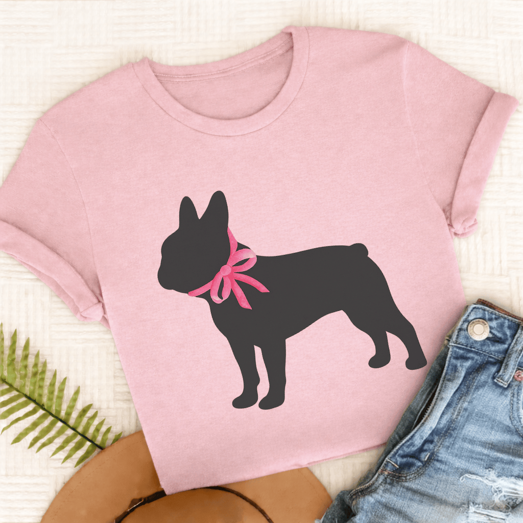 French Bulldog Silhouette Unisex TShirt Blossom