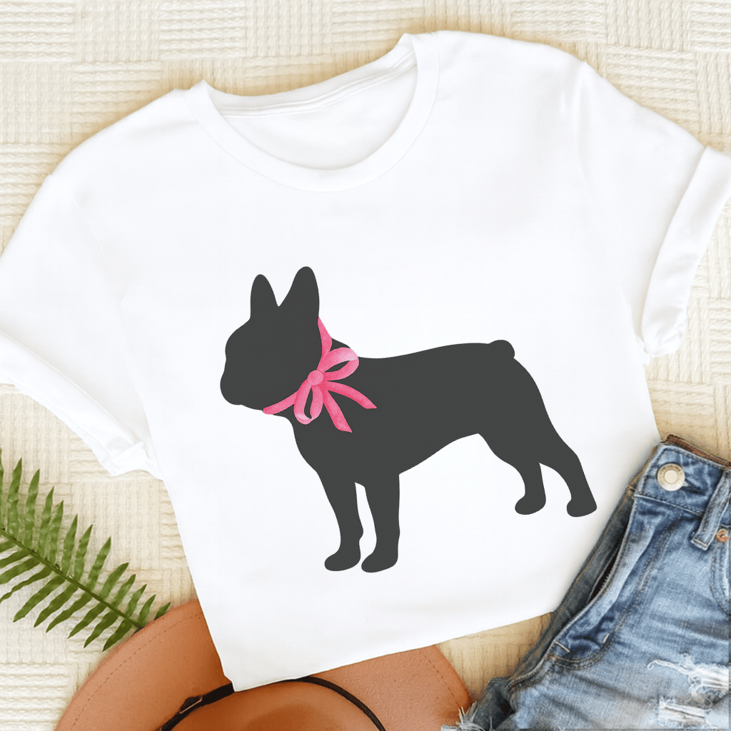 French Bulldog Silhouette Unisex TShirt White