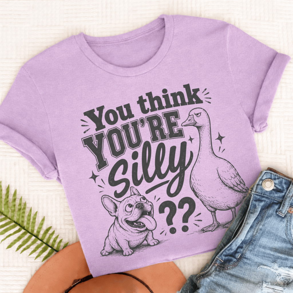 French Bulldog Silly Goose Unisex Tshirt Orchid