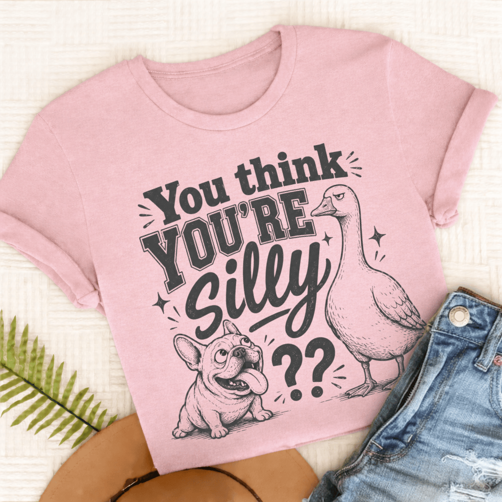 French Bulldog Silly Goose Unisex Tshirt Blossom