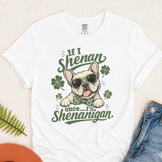 French Bulldog St Patricks Day Unisex Tshirt White