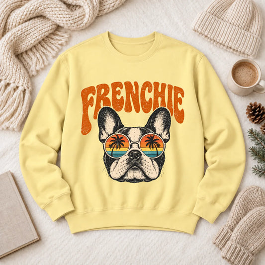French Bulldog Summer Hippie Unisex Sweatshirt Butter