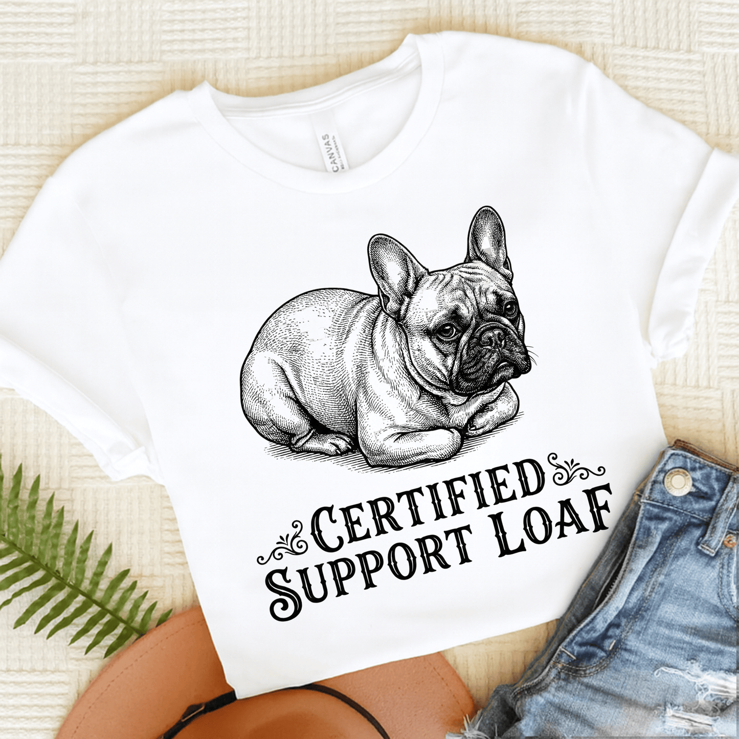 French Bulldog Support Loaf Unisex TShirt White
